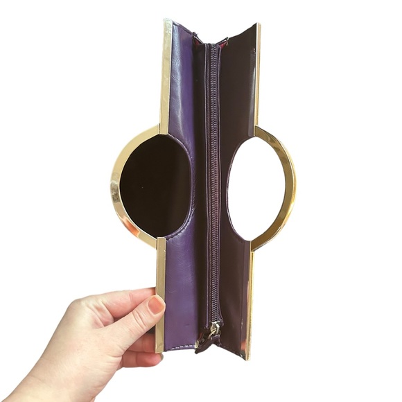 Vintage Candies Purple Faux Leather Oblong Clutch Pink Lined 2000s Bratz Barbie - Picture 5 of 10